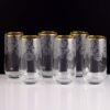 6-Piece Diamond Glass Set in Gold (Short)