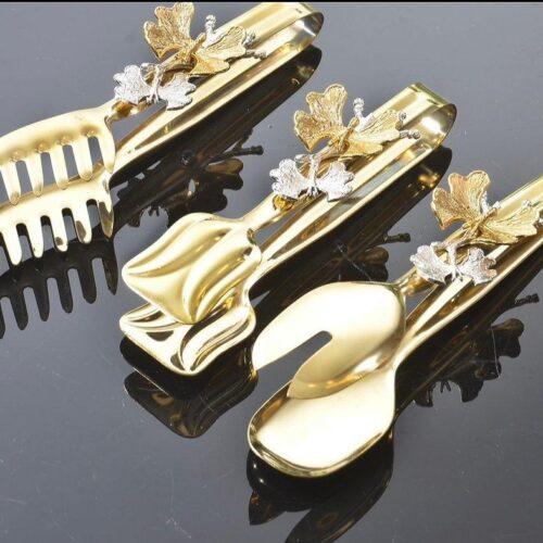 Butterfly Serving Tongs - 3 Pieces (Gold)