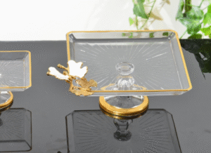 Butterfly Square Plate with Stand