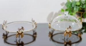 Butterfly cake stand with lid