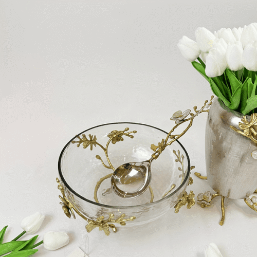 Orchid Glass Bowl with Stand