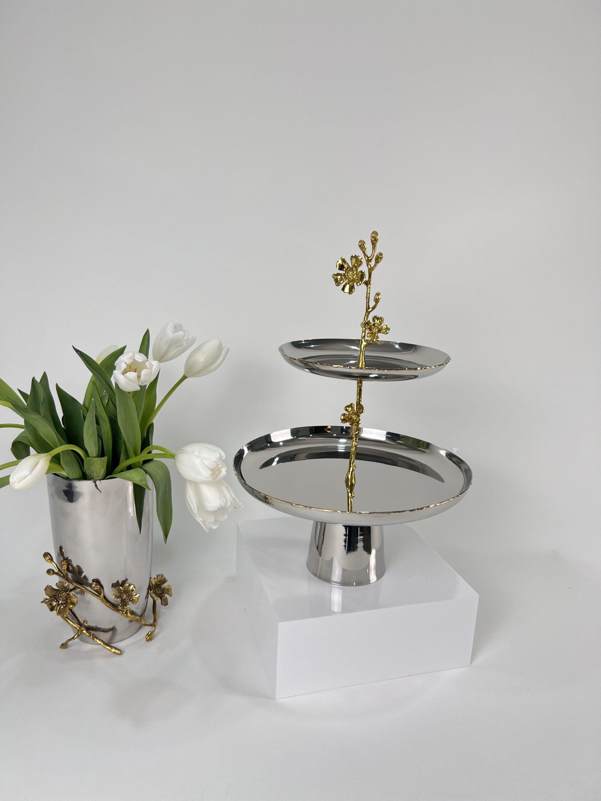 Jasmine Two-tier Platter (Silver)