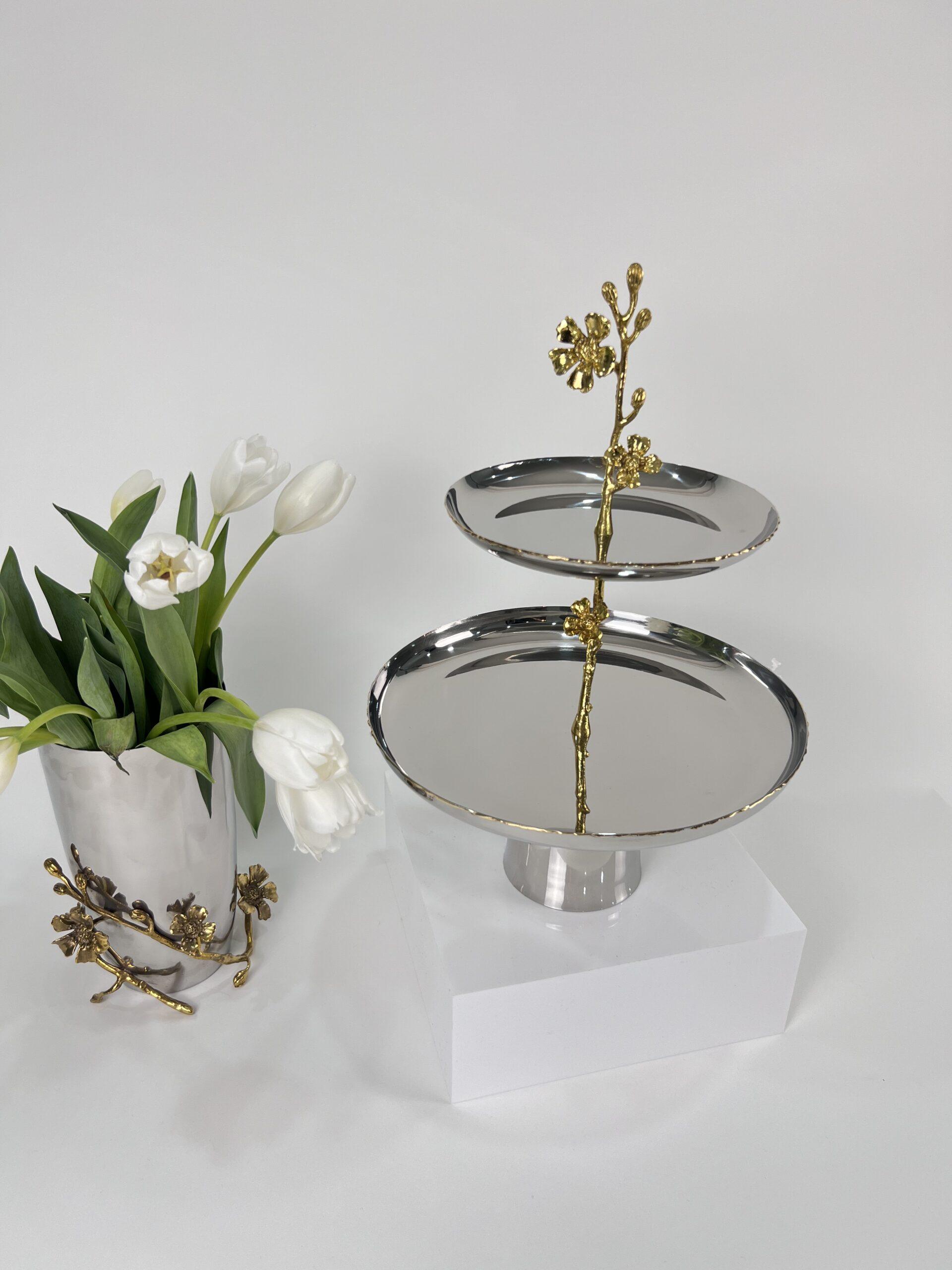Jasmine Two-tier Platter (Silver)
