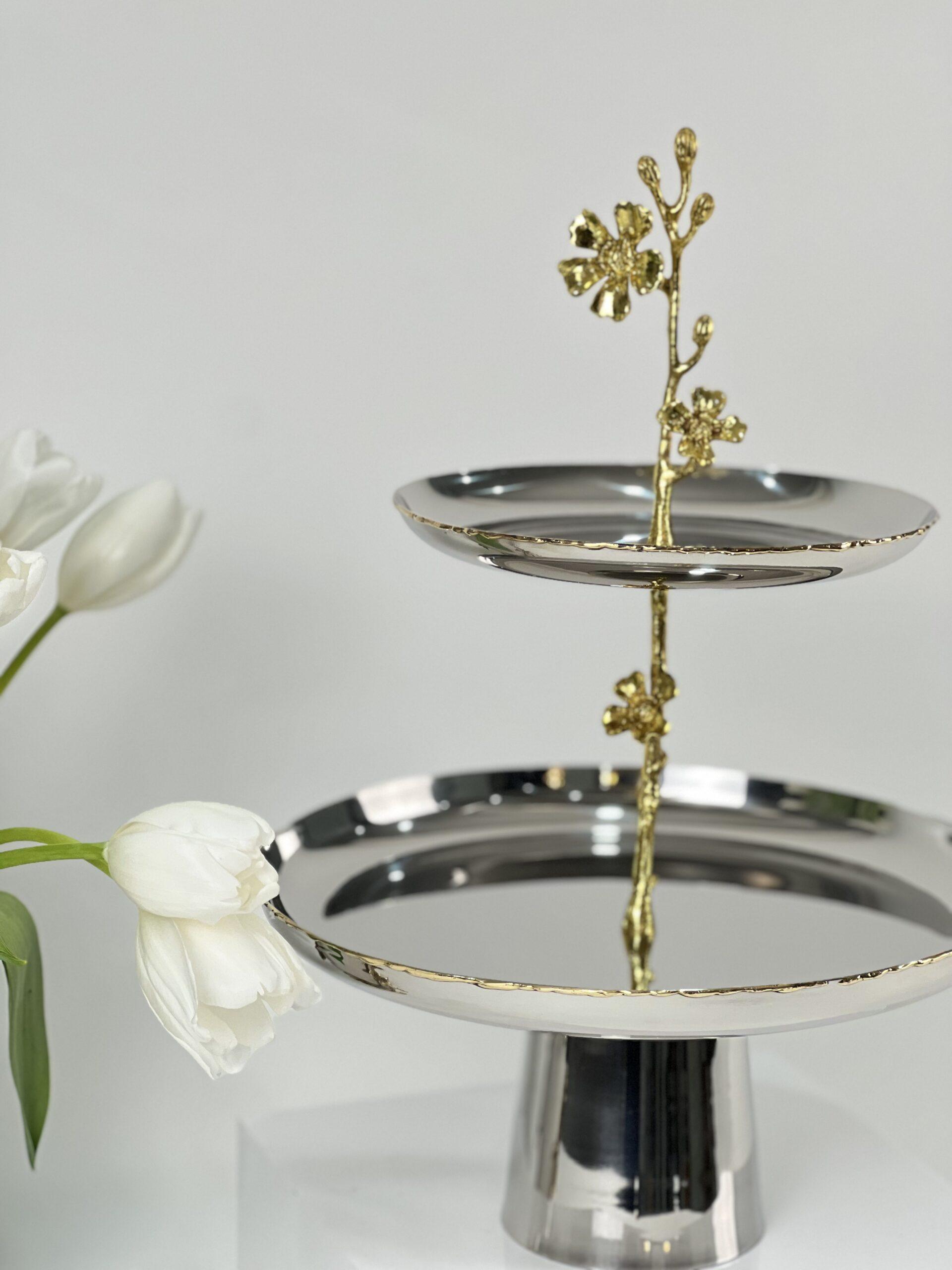Jasmine Two-tier Platter (Silver)