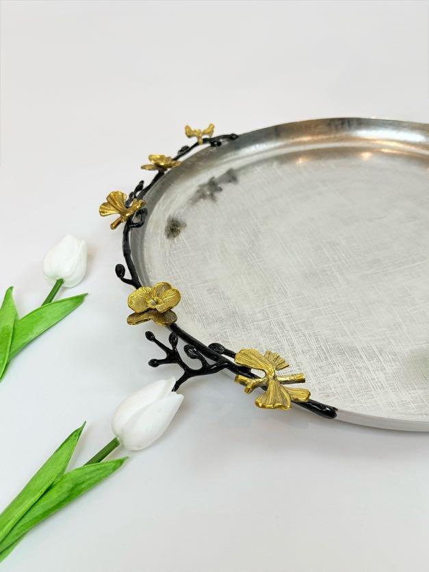 Orchid Round Platter (Black)