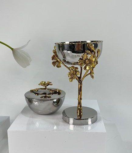 Jasmine 2-Piece Incence Burner (Silver)