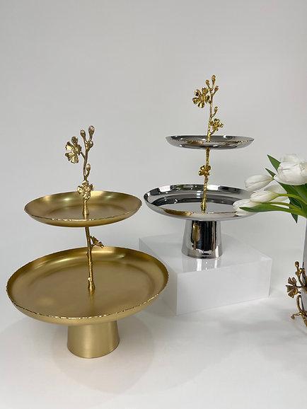 Jasmine Two-Tier Platter (Gold)