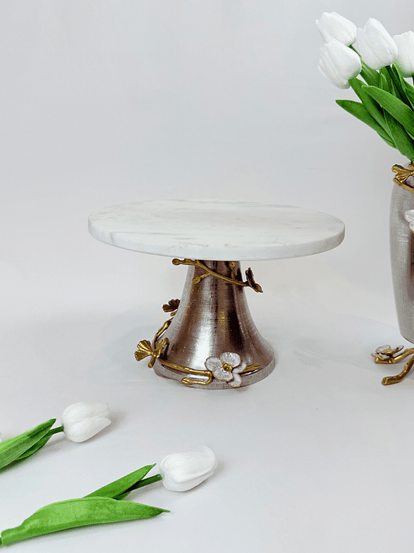 Orchid Marble Cake Stand