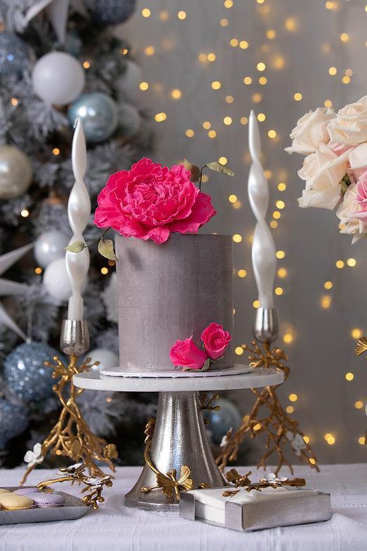 Orchid Marble Cake Stand