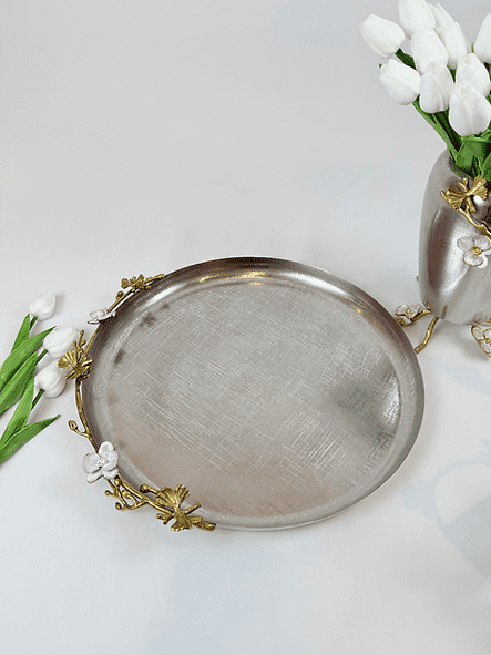 Orchid Round Platter (Gold)