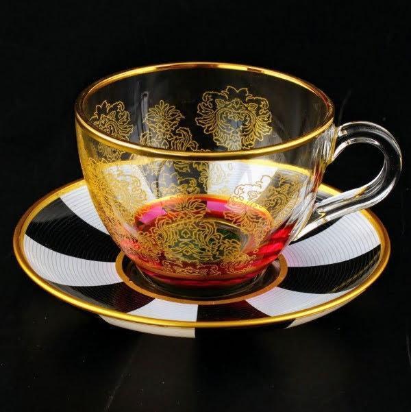 Ruby Cappuccino Cup Set, 12 Pieces (6 Persons)