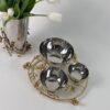 Jasmine 3-compartment Bowl with ring (Silver)