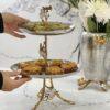 Two-Tier Orchid Platter (Gold)