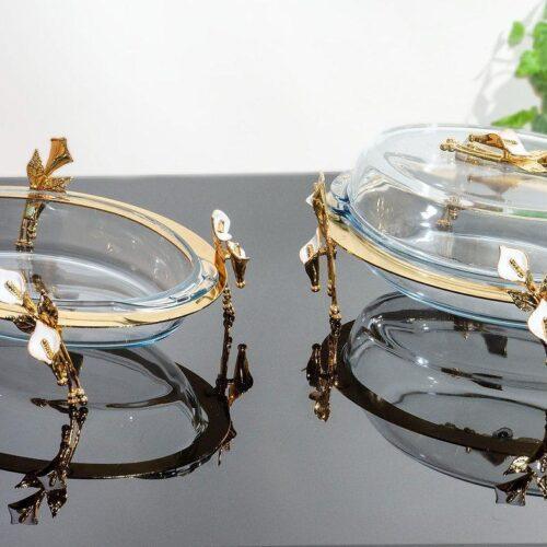 White Lily Oval Deep Serving Platter, 1 Piece, Without Lid