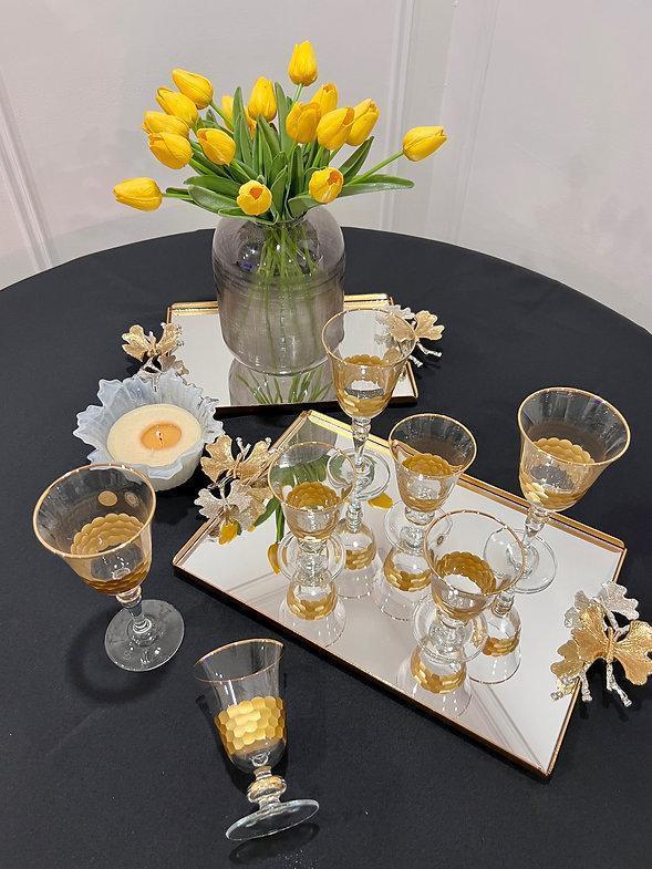 Zamzam Cup Set, 6 Pieces, Gold (Tall)