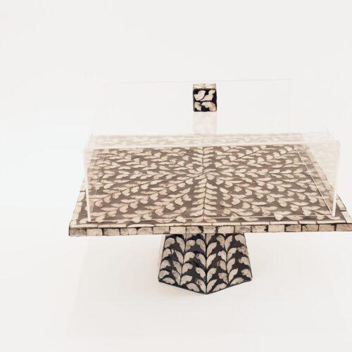 Mother of Pearl Squ. Platter with Lid