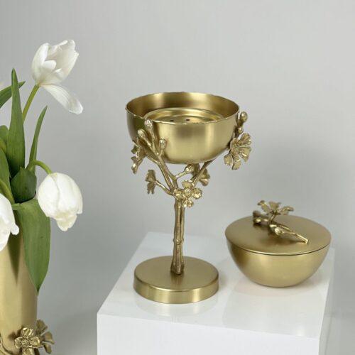 IMG_5517 Jasmine 2-Piece Incence Burner (Gold)