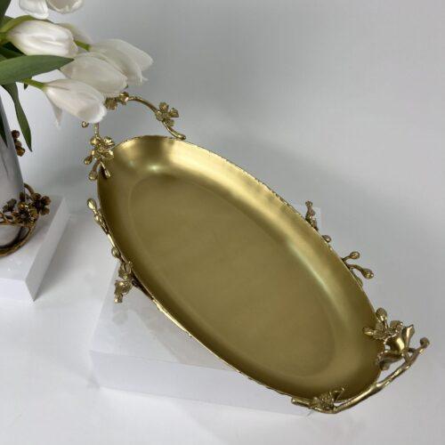 IMG_5601 Jasmine Oval Platter with Base (Gold)