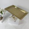 Jasmine Rectangular Platter with Base (Gold)